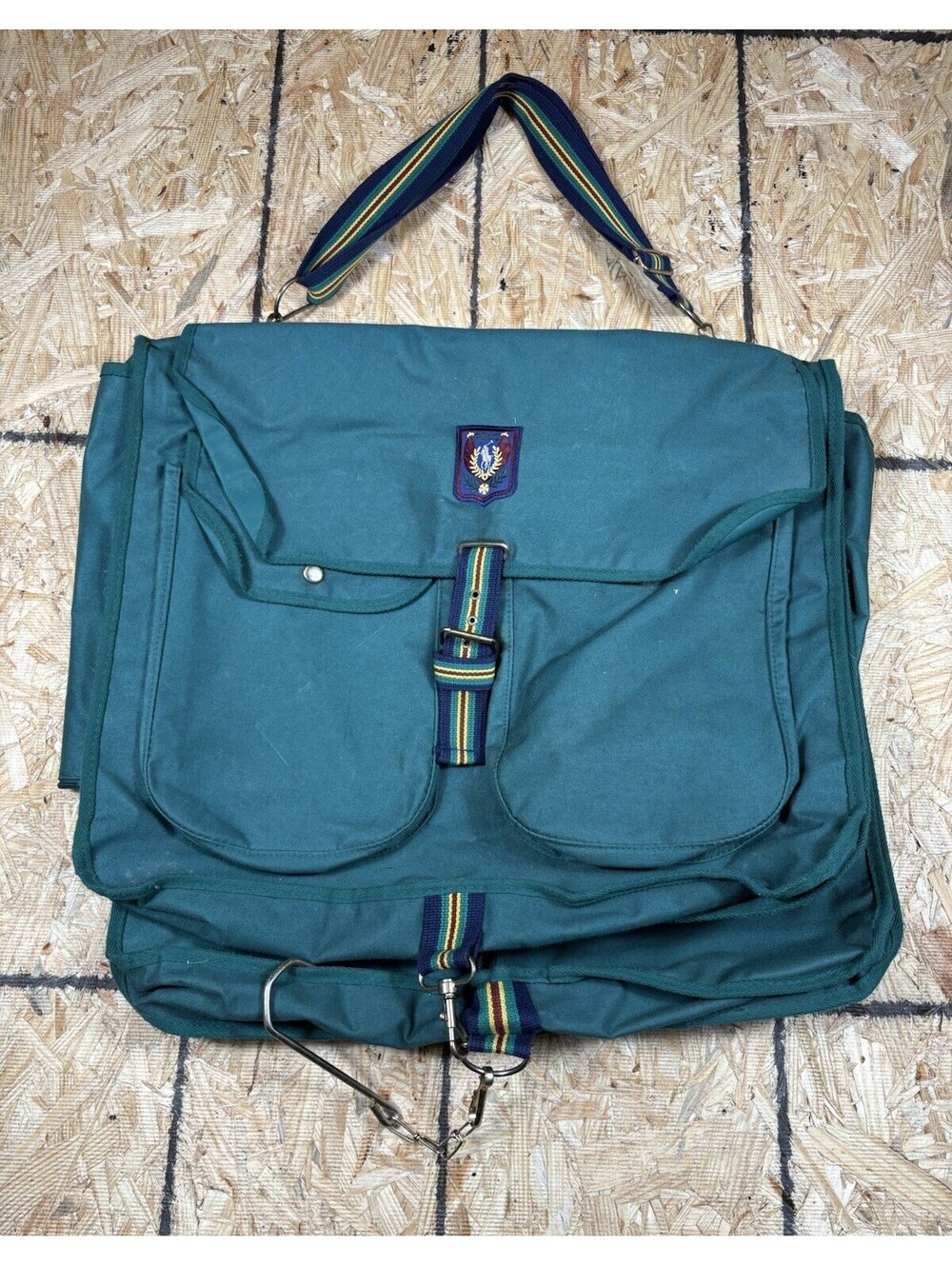 Vintage Polo Ralph Lauren Green Stripe Hanging Garment Bag/Carry On/ Travel Bag